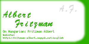 albert fritzman business card